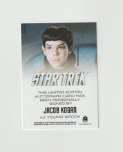 Load image into Gallery viewer, 2017 Star Trek Beyond Autographs Beyond Jacob Kogan as Young Spock
