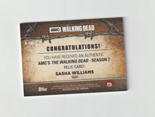 Load image into Gallery viewer, 2017 The Walking Dead Season 7 Relics #R-SW Sasha Williams
