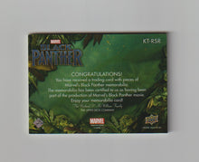 Load image into Gallery viewer, 2018 Black Panther The Kings Mantle Triple Memorabilia #KT-RSR Martin Freeman as Everett K Ross, Letitia Wright as Shuri &amp; Angela Bassett as Ramonda
