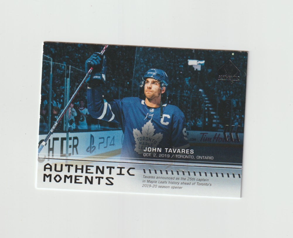 2019-20 SP Authentic Authentic Moments #112 John Tavares