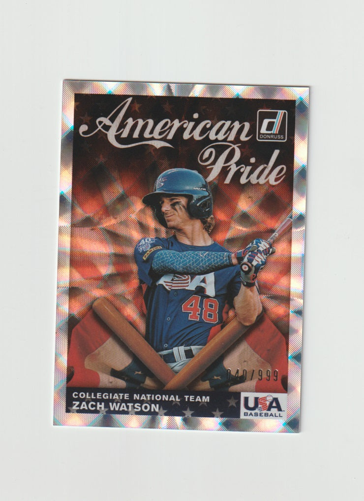 2019 Donruss American Pride #AP24 Zach Watson