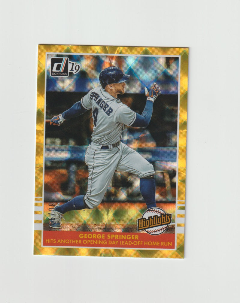 2019 Donruss Highlights Gold #H6 George Springer