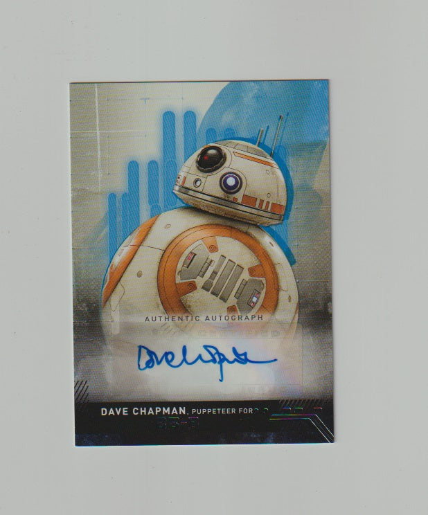 2019 Star Wars The Rise of Skywalker Series 1 Autographs Blue #A-DB Dave Chapman