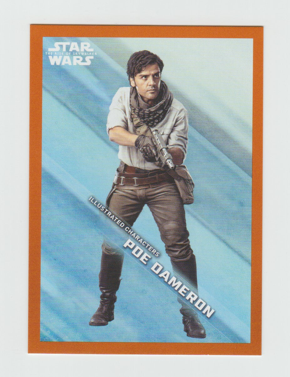 2019 Topps Star Wars The Rise of Skywalker Series 1 Illustrated Characters Orange #IC-3 Poe Dameron