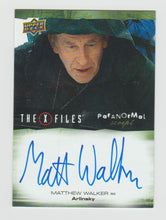 Load image into Gallery viewer, 2019 X-Files UFOs &amp; Aliens Paranormal Script Autographs #A-MW Matthew Walker as Arlinsky
