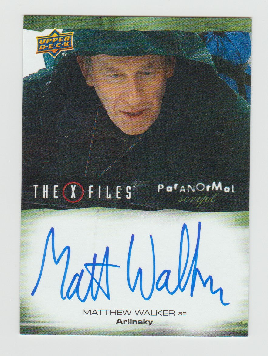 2019 X-Files UFOs & Aliens Paranormal Script Autographs #A-MW Matthew Walker as Arlinsky