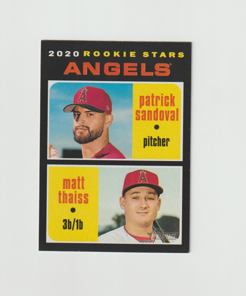 2020 Topps Heritage Rookie Card #152 Matt Thaiss & Patrick Sandoval