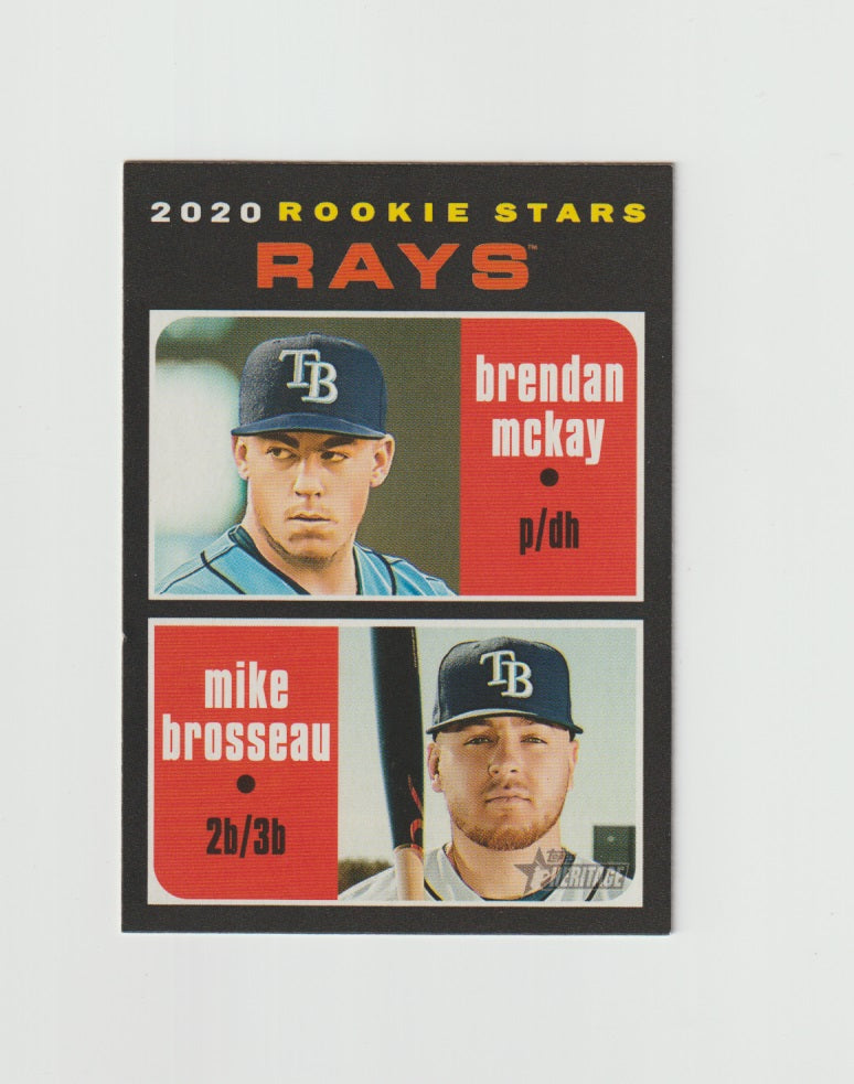 2020 Topps Heritage Rookie Card #161 Mike Brosseau & Brendan McKay