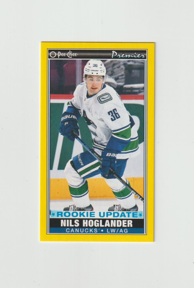 2021-22 O-Pee-Chee OPC Premier Tallboys Yellow #P-48 Nils Hoglander