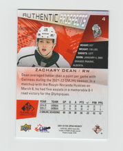 Load image into Gallery viewer, 2021-22 SP Game Used CHL Orange #4 Zachary Dean
