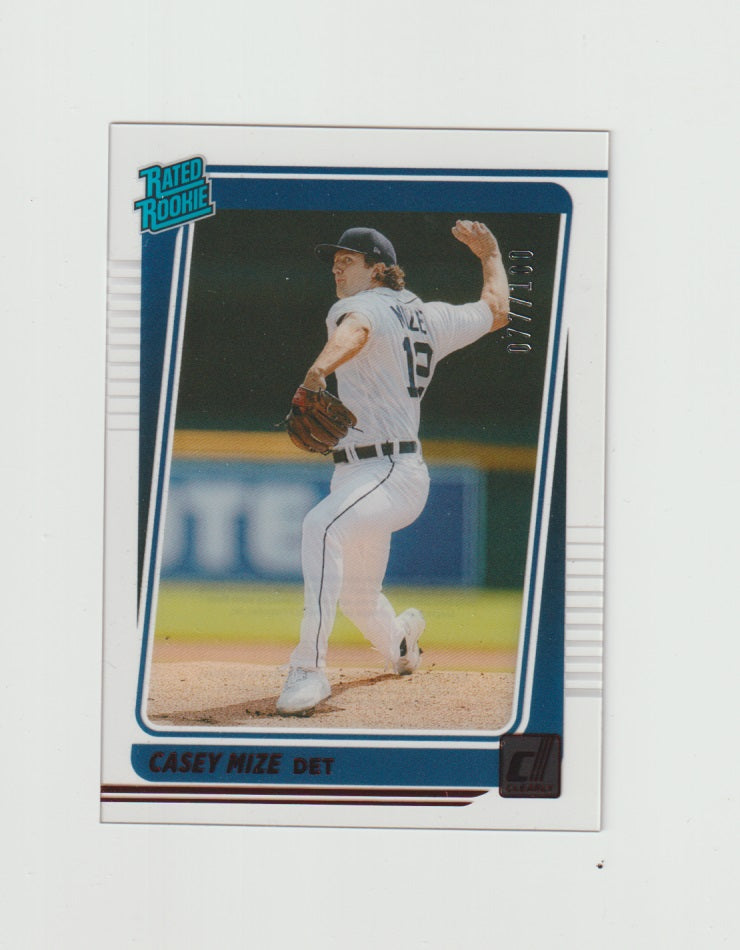 2021 Panini Chronicles Clearly Donruss Rated Rookies Red #23 Casey Mize