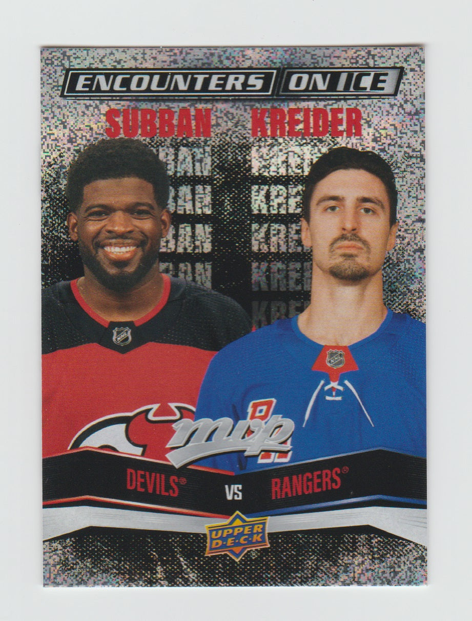 2022-23 Upper Deck MVP Encounters On Ice #EI-14 P.K. Subban & Chris Kreider