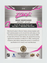 Load image into Gallery viewer, 2022-23 Upper Deck MVP Magenta #214 Brad Marchand
