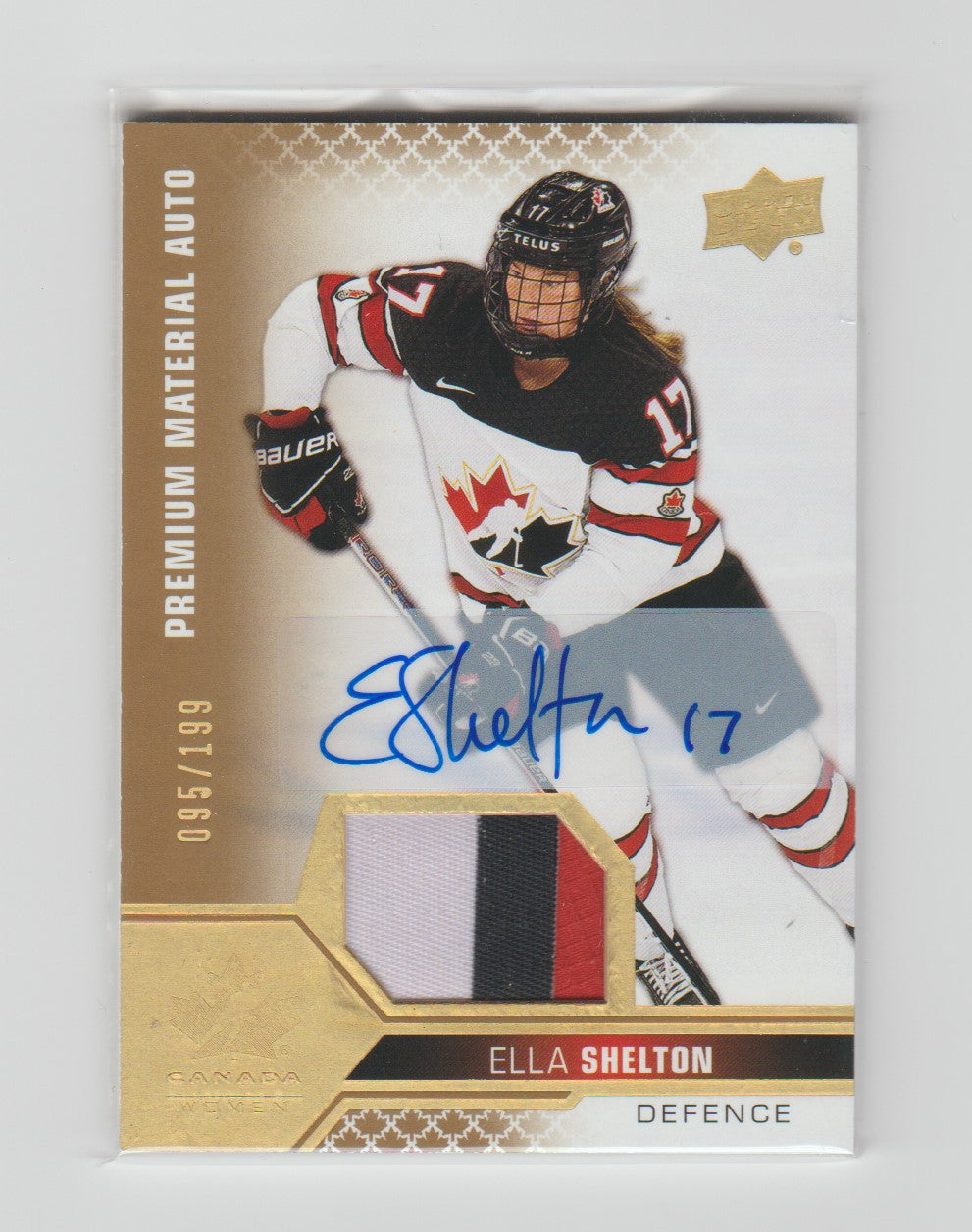 2022-23 Upper Deck Team Canada Juniors Patch Autograph #49 Ella Shelton