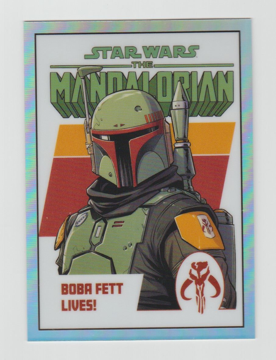 2022 Star Wars The Mandalorian Chrome Beskar Edition Comic Book Artwork #CC-3 Boba Fett Lives!