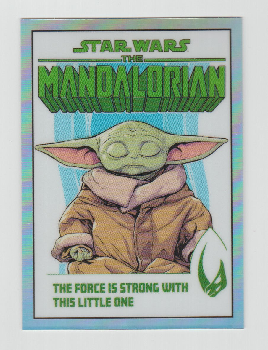 2022 Star Wars The Mandalorian Chrome Beskar Edition Comic Book Artwork #CC-5 The Force is Strong with this Little One