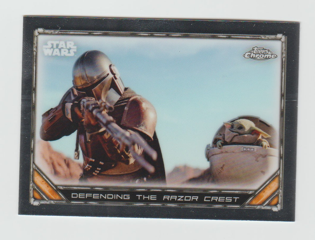 2022 Star Wars The Mandalorian Chrome Beskar Edition #S1-8 Defending the Razor Crest