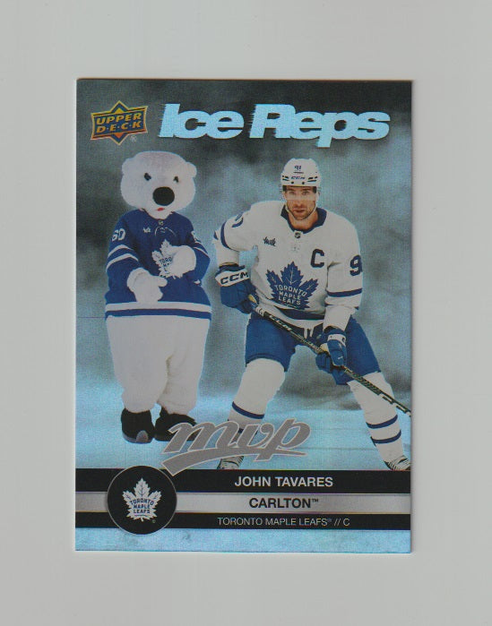 2023-24 Upper Deck MVP Ice Reps #IR-19 John Tavares & Carlton the Bear