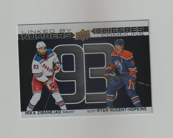 2023-24 Upper Deck Tim Hortons Greatest Duos Linked by Numbers #LN-14 Mika Zibanejad & Ryan Nugent-Hopkins