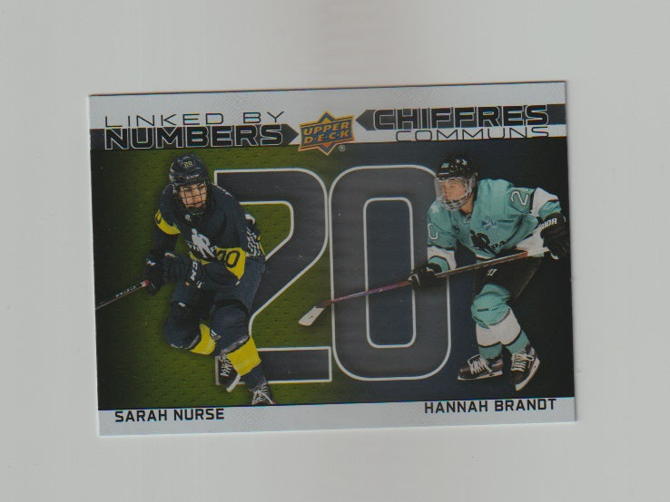 2023-24 Upper Deck Tim Hortons Greatest Duos Linked by Numbers #LN-8 Sarah Nurse & Hannah Brandt