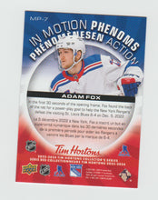 Load image into Gallery viewer, 2023-24 Upper Deck Tim Hortons In Motion Phenoms #MP-7 Adam Fox
