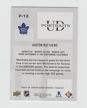 Load image into Gallery viewer, 2024-25 Upper Deck UD Portraits #P-12 Auston Matthews
