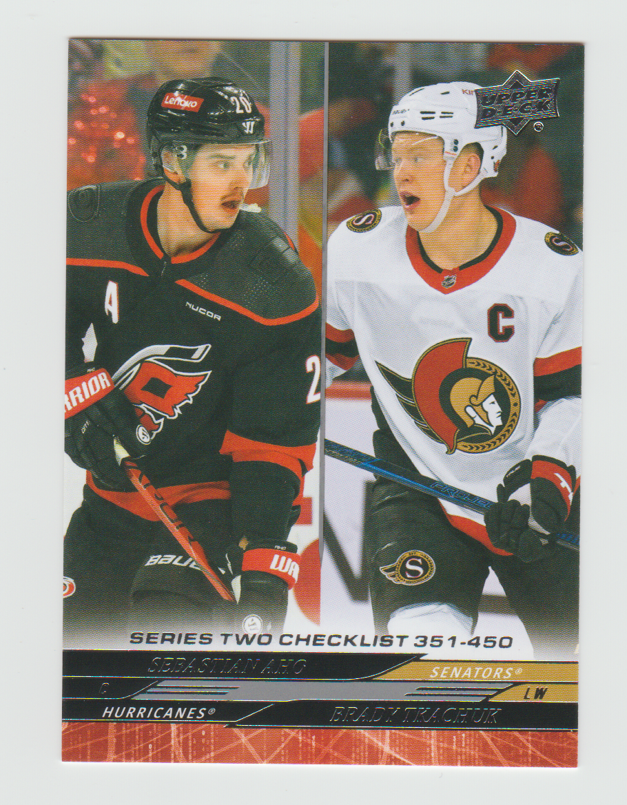 2024-25 Upper Deck #450 Brady Tkachuk & Sebastian Aho