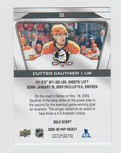 Load image into Gallery viewer, 2025-26 Upper Deck MVP Gold Script #133 Cutter Gauthier
