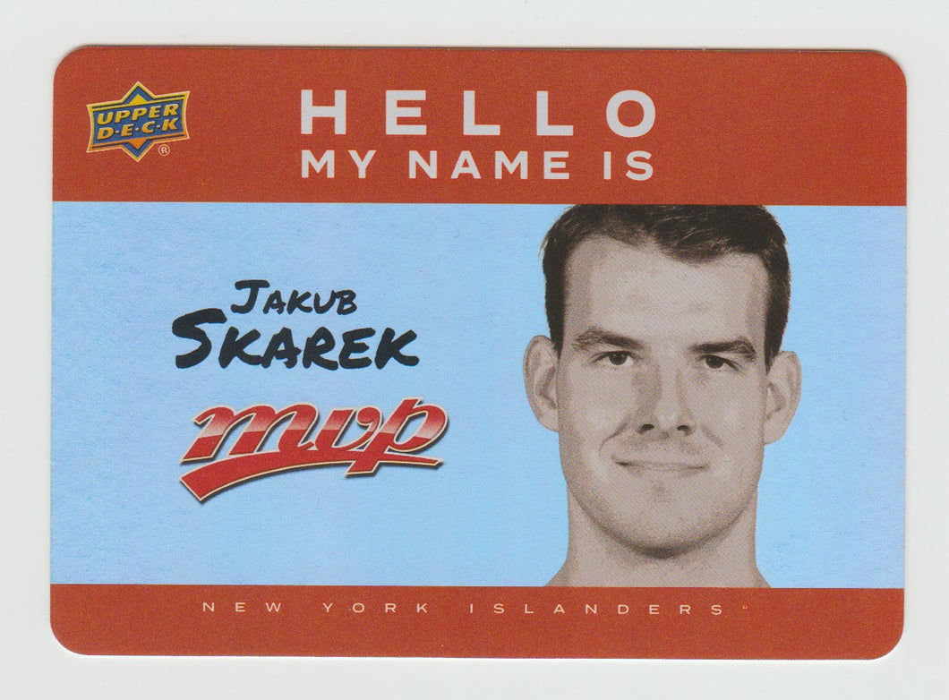 2025-26 Upper Deck MVP Hello Name Is Stickers #HNI-17 Jakub Skarek