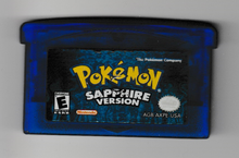 Load image into Gallery viewer, Gameboy Advance Pokemon Sapphire Loose Cartridge Damaged Sticker
