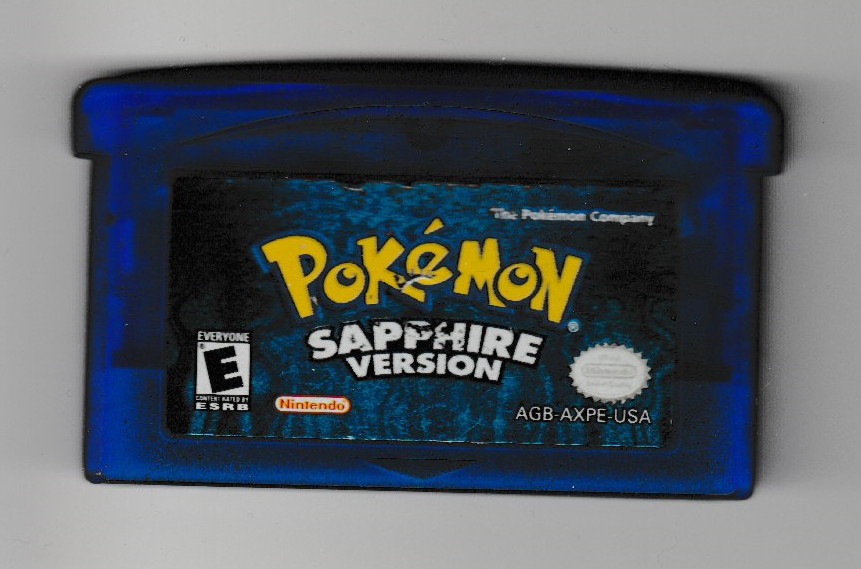 Gameboy Advance Pokemon Sapphire Loose Cartridge Damaged Sticker