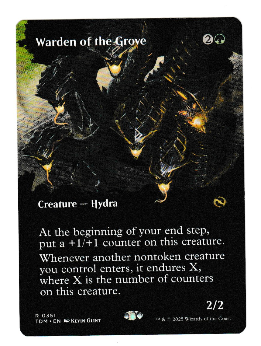 Magic the Gathering Tarkir: Dragonstorm Warden of the Grove Borderless