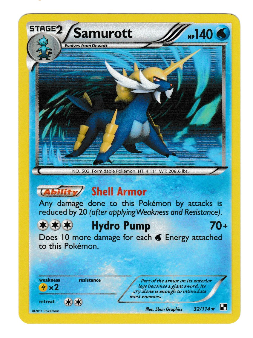 2011 Black and White Holofoil #32 Samurott