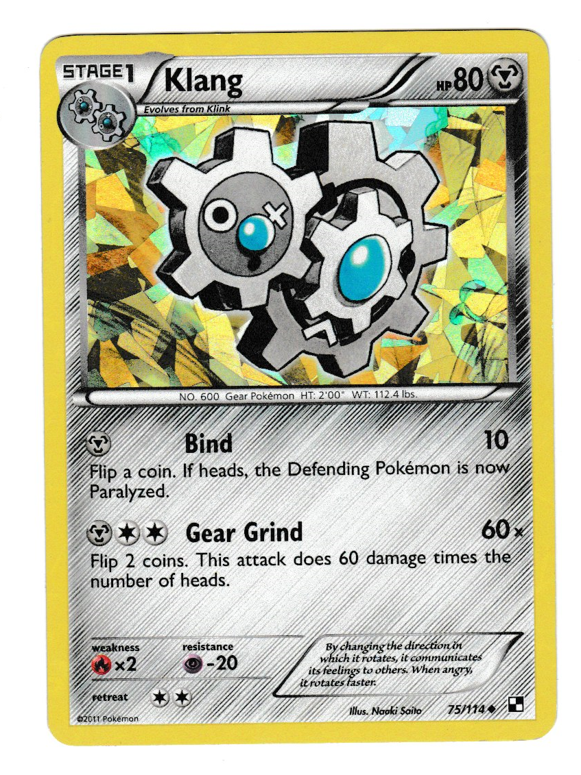 2011 Pokemon Black & White #75 Klang Cracked Ice Foil