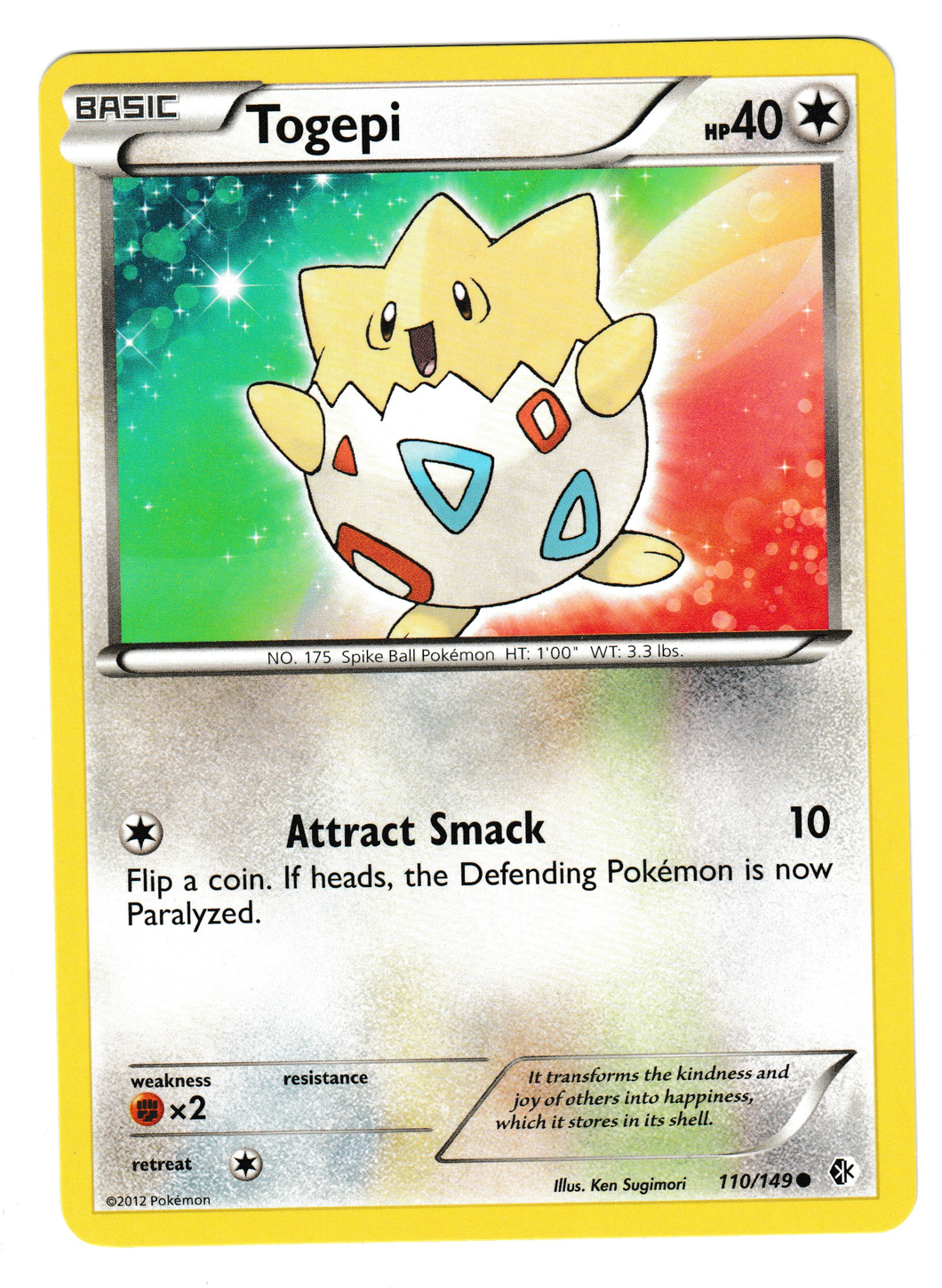 2012 Pokemon Boundaries Crossed #110 Togepi