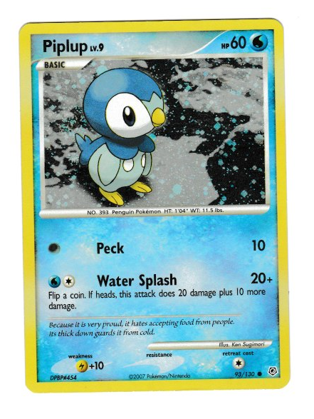 2007 Diamond & Pearl #93 Piplup Cosmos Foil