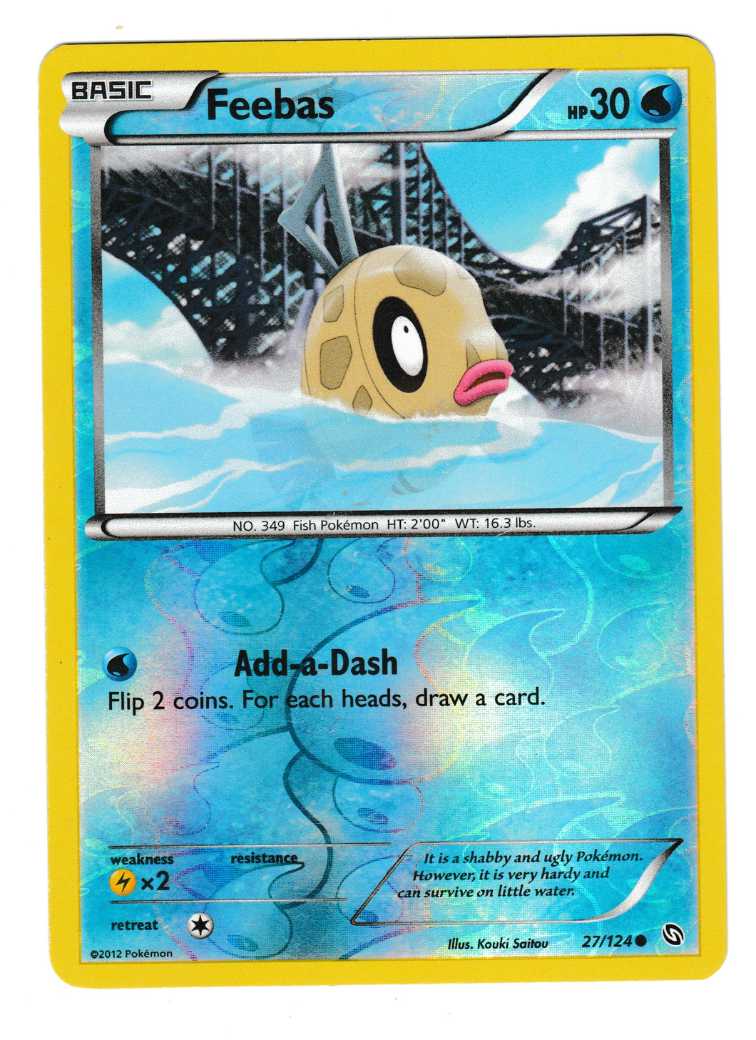 2012 Pokemon Dragons Exalted #27 Feebas Reverse Foil