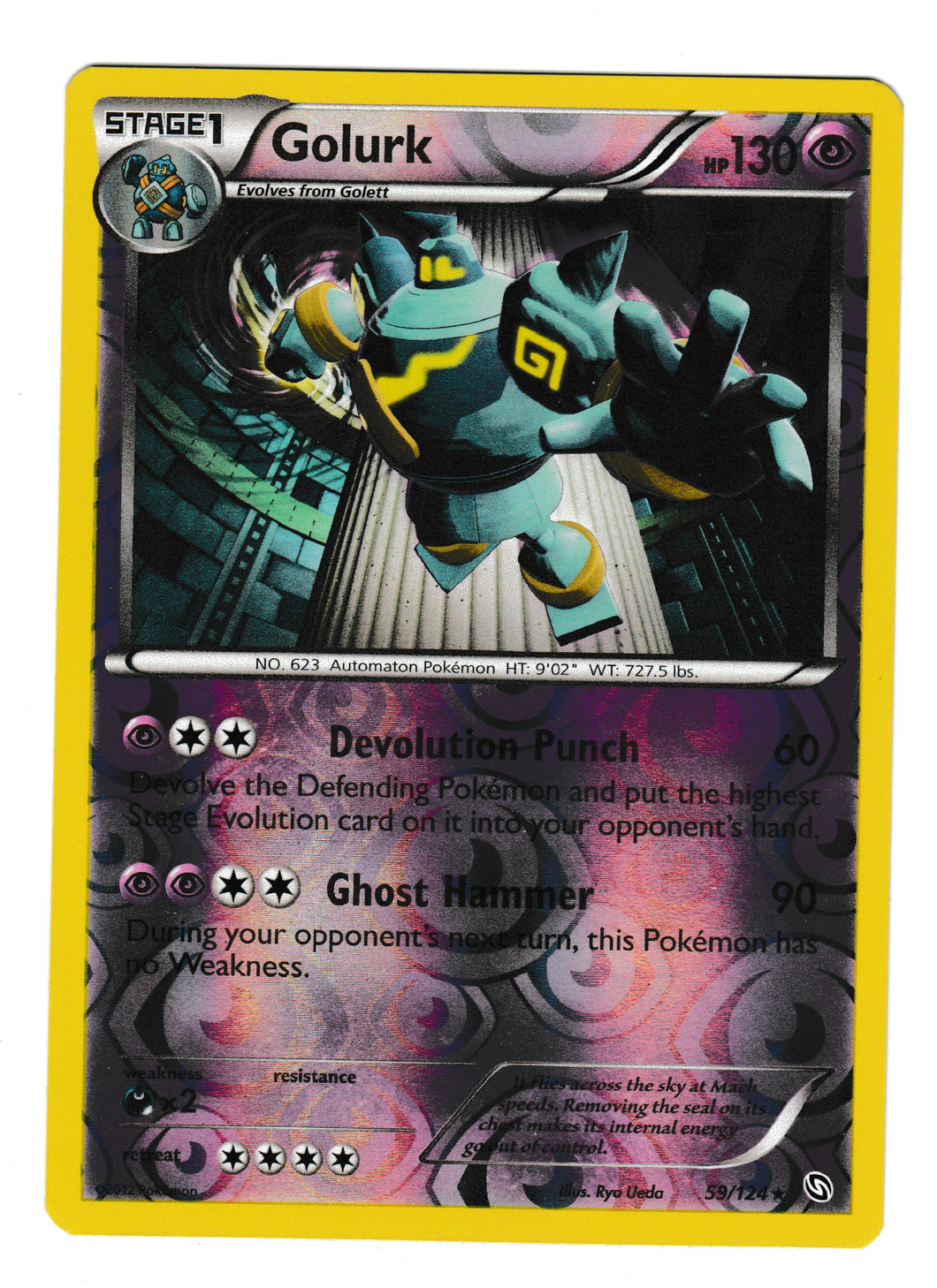 2012 Pokemon Dragons Exalted #59 Golurk Reverse Foil