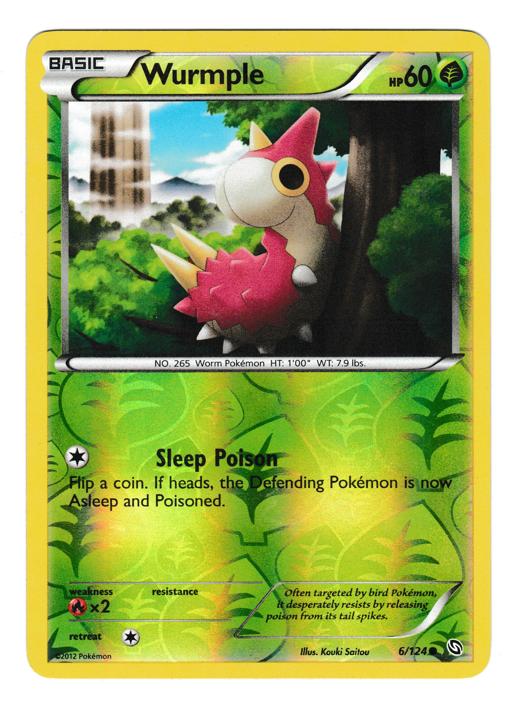 2012 Pokemon Dragons Exalted #6 Wurmple Reverse Foil