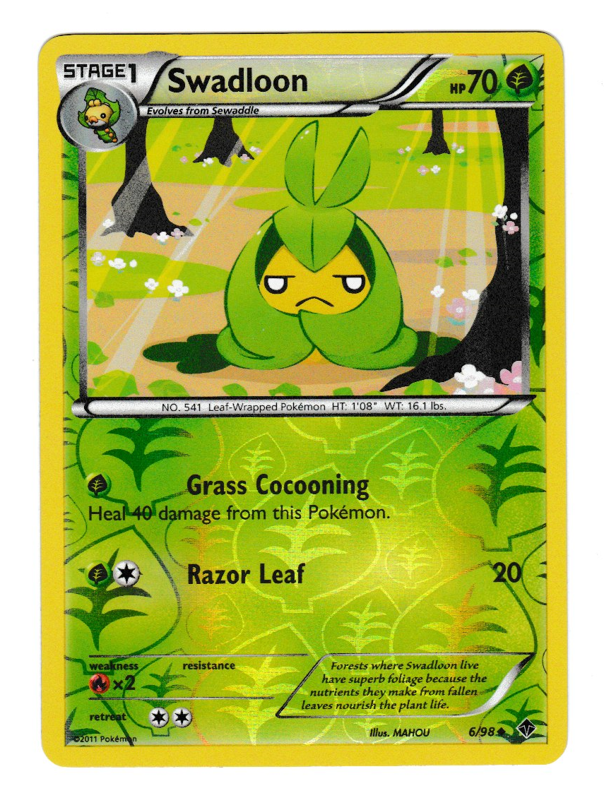 2011 Pokemon Emerging Powers #6 Swadloon Reverse Foil