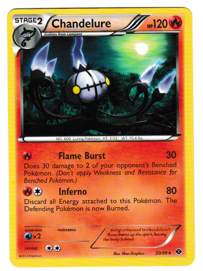 2012 Black and White Next Destinies #20 Chandelure Deck Exclusive