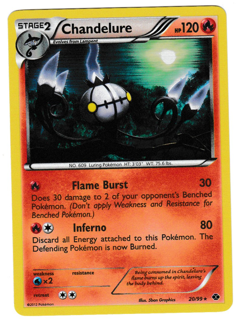 2012 Pokemon Next Destinies #20 Chandelure Holofoil