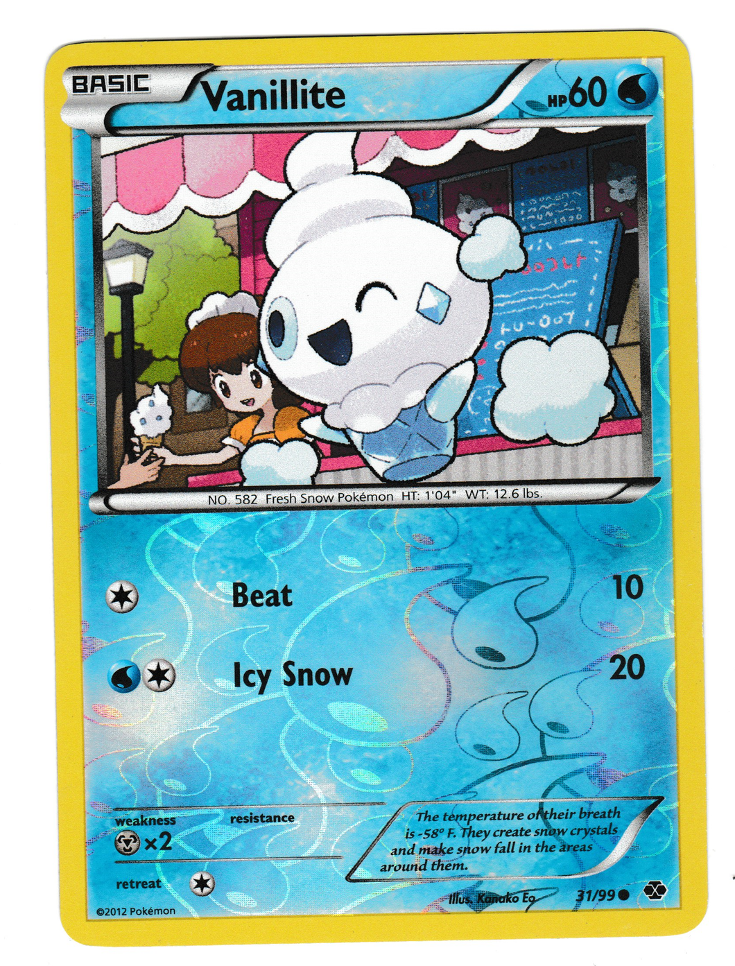 2012 Pokemon Next Destinies #31 Vanillite Reverse Foil