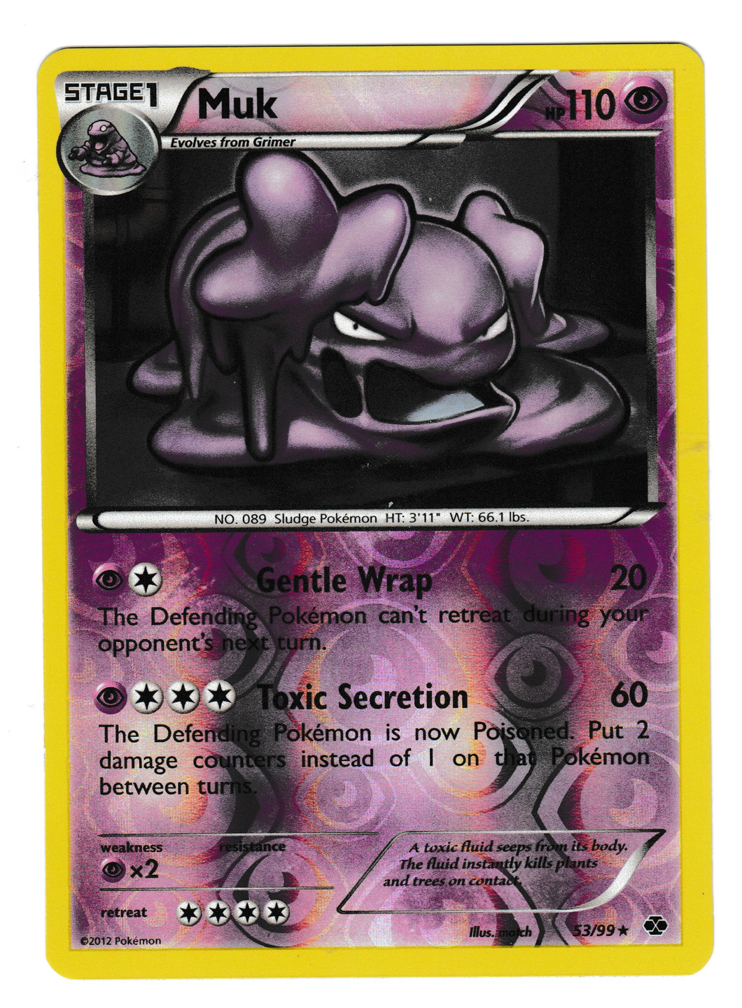2012 Black and White Next Destinies #53 Muk Reverse Foil