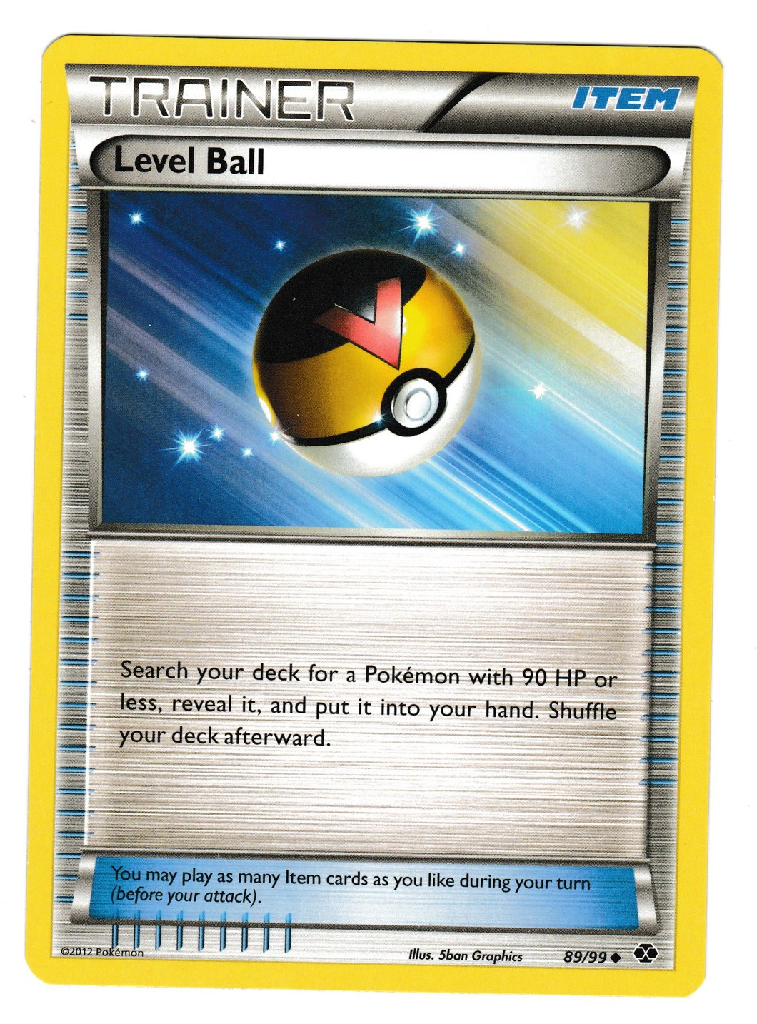 2012 Pokemon Next Destinies #89 Level Ball
