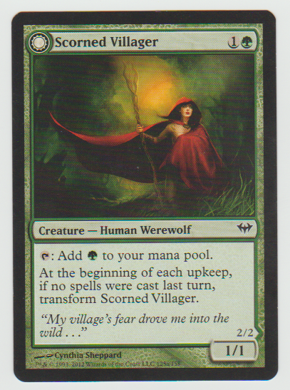 Dark Ascension Scorned Villager//Moonscarred Werewolf