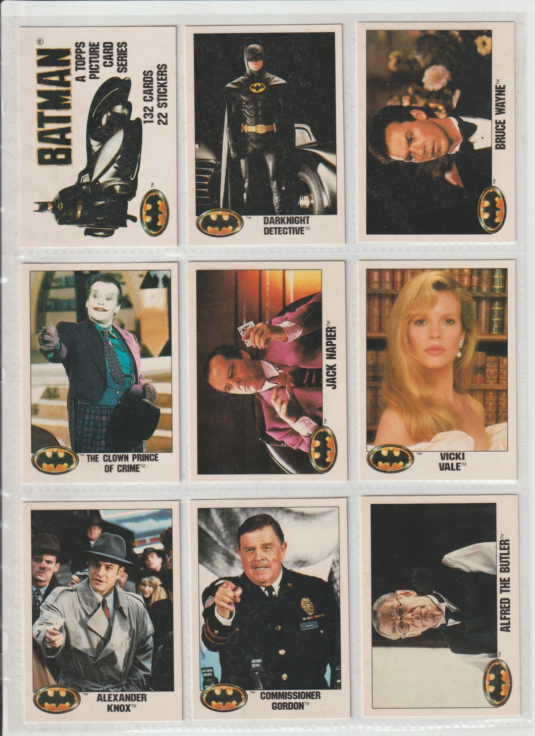 1989 Topps Batman Movie Collector's Edition Base Set 264 Cards