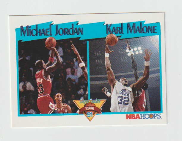 1991-92 Hoops #306 Michael Jordan & Karl Malone