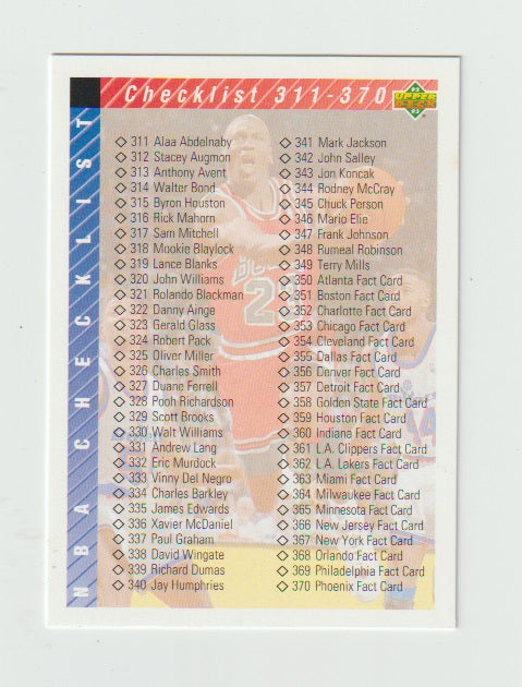 1992-93 Upper Deck #419 Michael Jordan Checklist