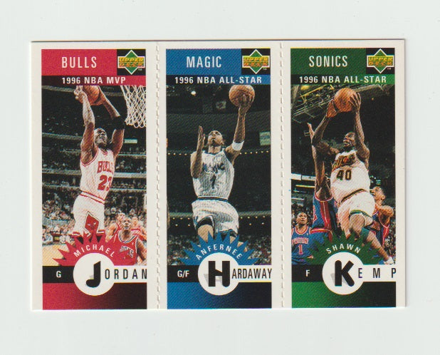 1996-97 Collector's Choice Mini Cards #M78 Michael Jordan, Shawn Kemp & Anfernee Hardaway